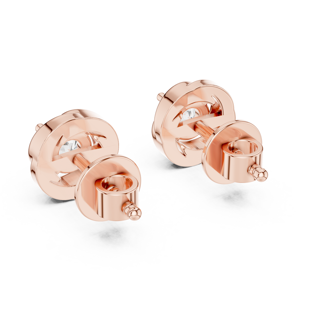 Twisted Embrace Diamond Stud Earrings in 14-Kt White Gold