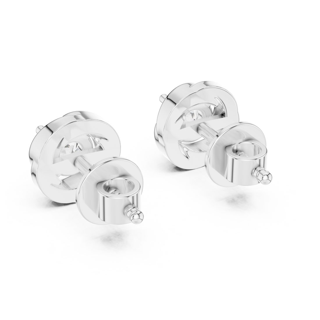 Twisted Embrace Diamond Stud Earrings in 14-Kt White Gold