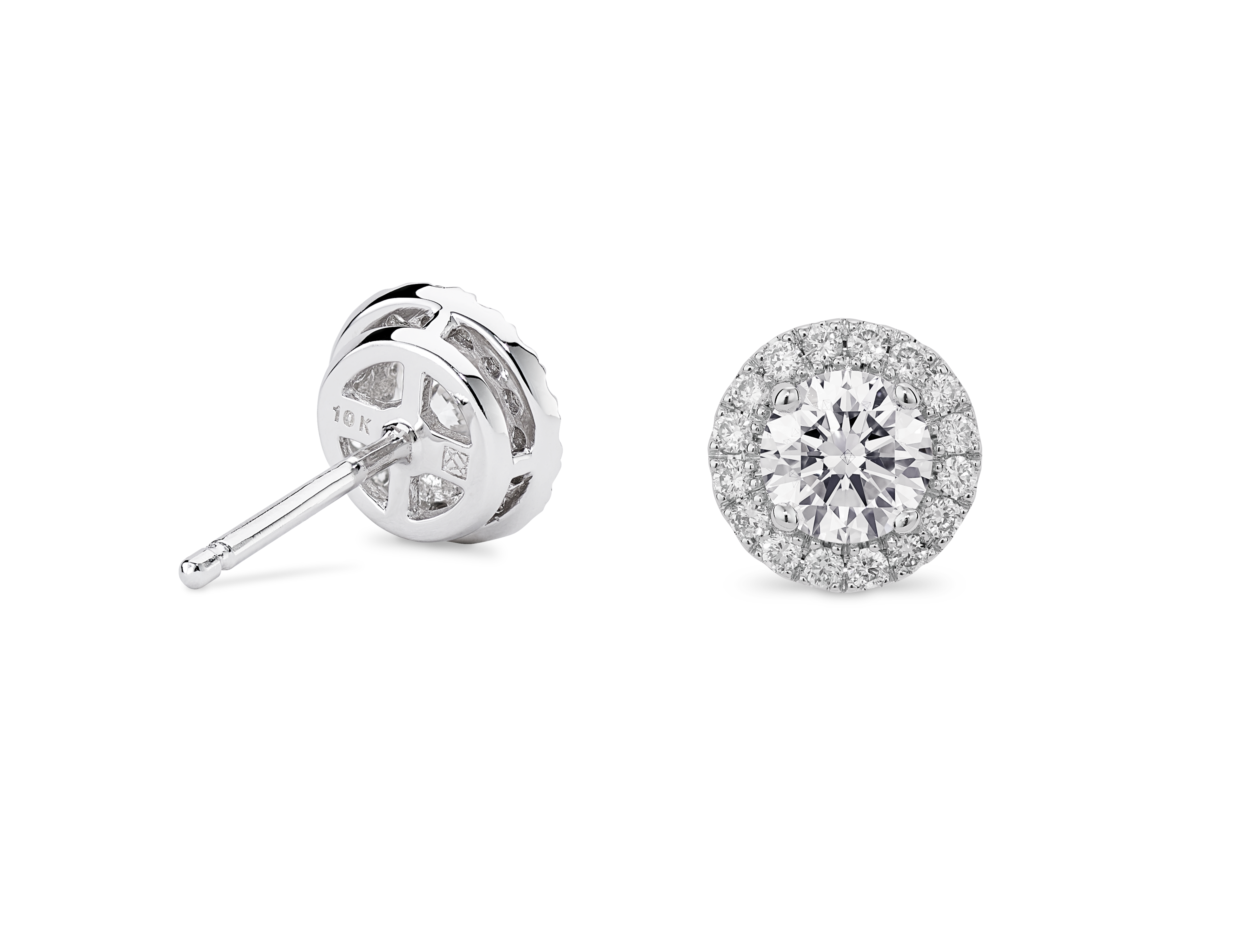 Lab-Grown Diamond 2ct. tw. Round Brilliant and Halo Studs Set | White