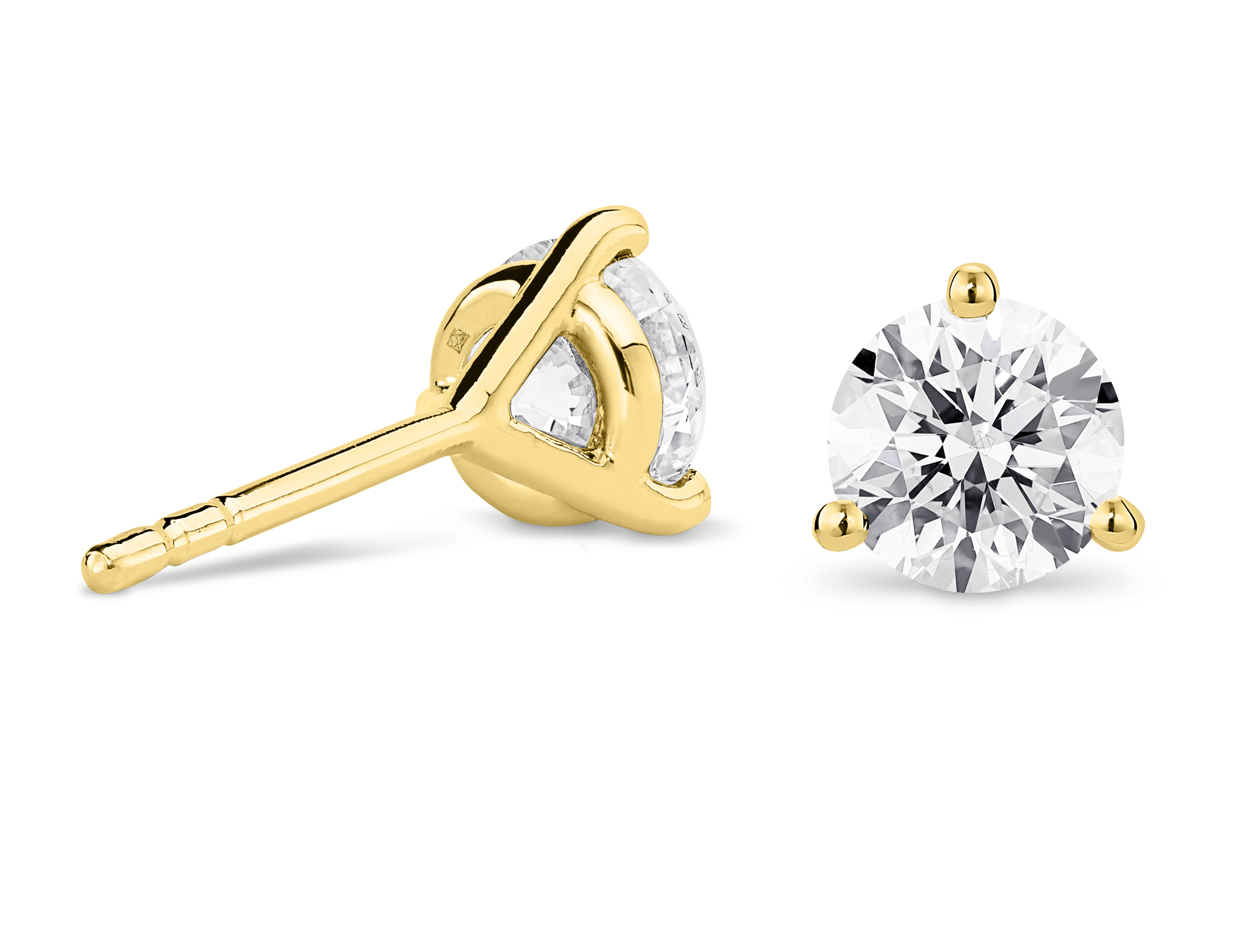 Lab-Grown Diamond 3ct. tw. Round Brilliant Studs and Pendant Yellow Gold Set | Yellow Gold