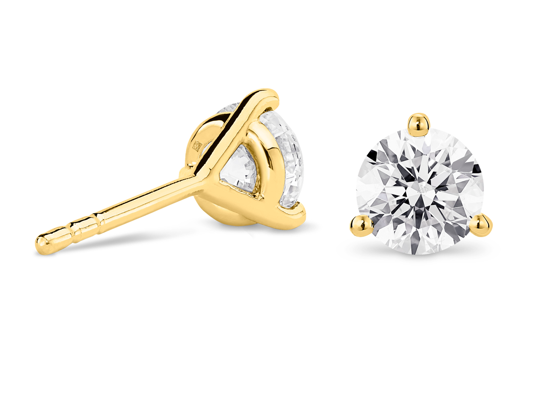 Lab-Grown Diamond 3ct. tw. Round Brilliant Studs and Pendant Yellow Gold Set | Yellow Gold