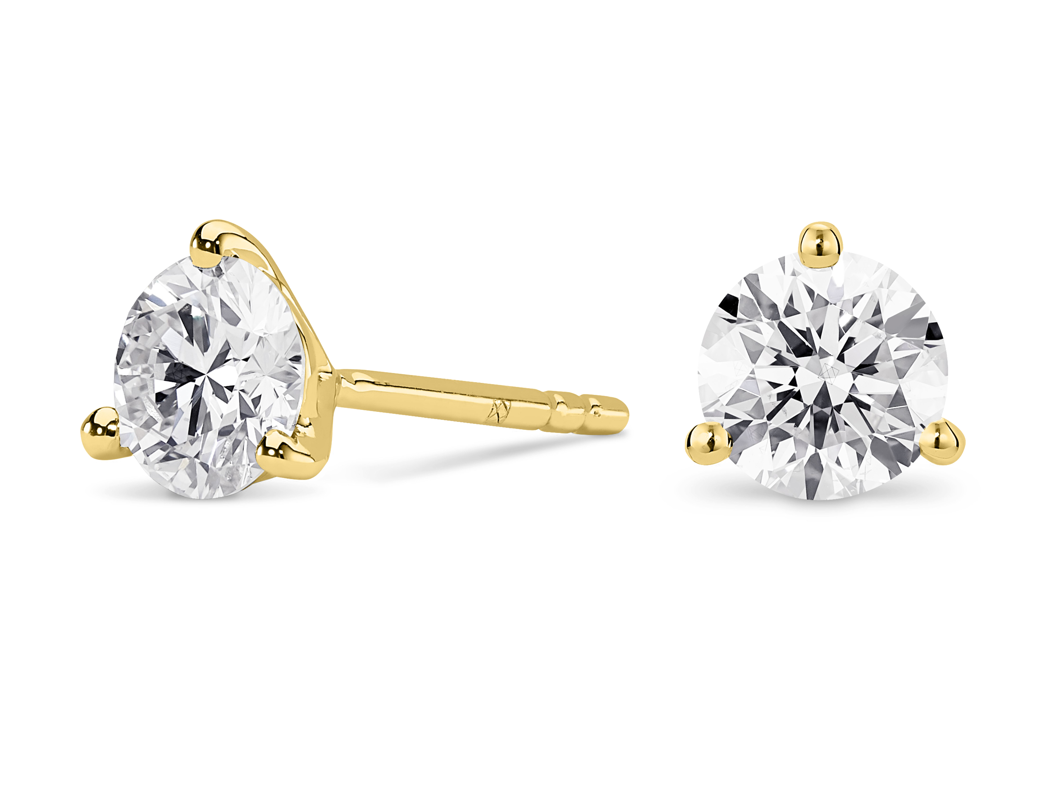 Lab-Grown Diamond 3ct. tw. Round Brilliant Studs and Pendant Yellow Gold Set | Yellow Gold