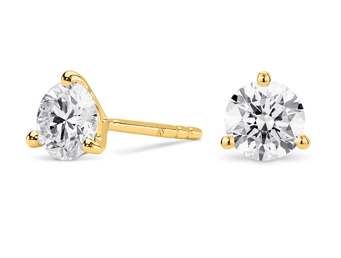 Lab-Grown Diamond 3ct. tw. Round Brilliant Studs and Pendant Yellow Gold Set | Yellow Gold