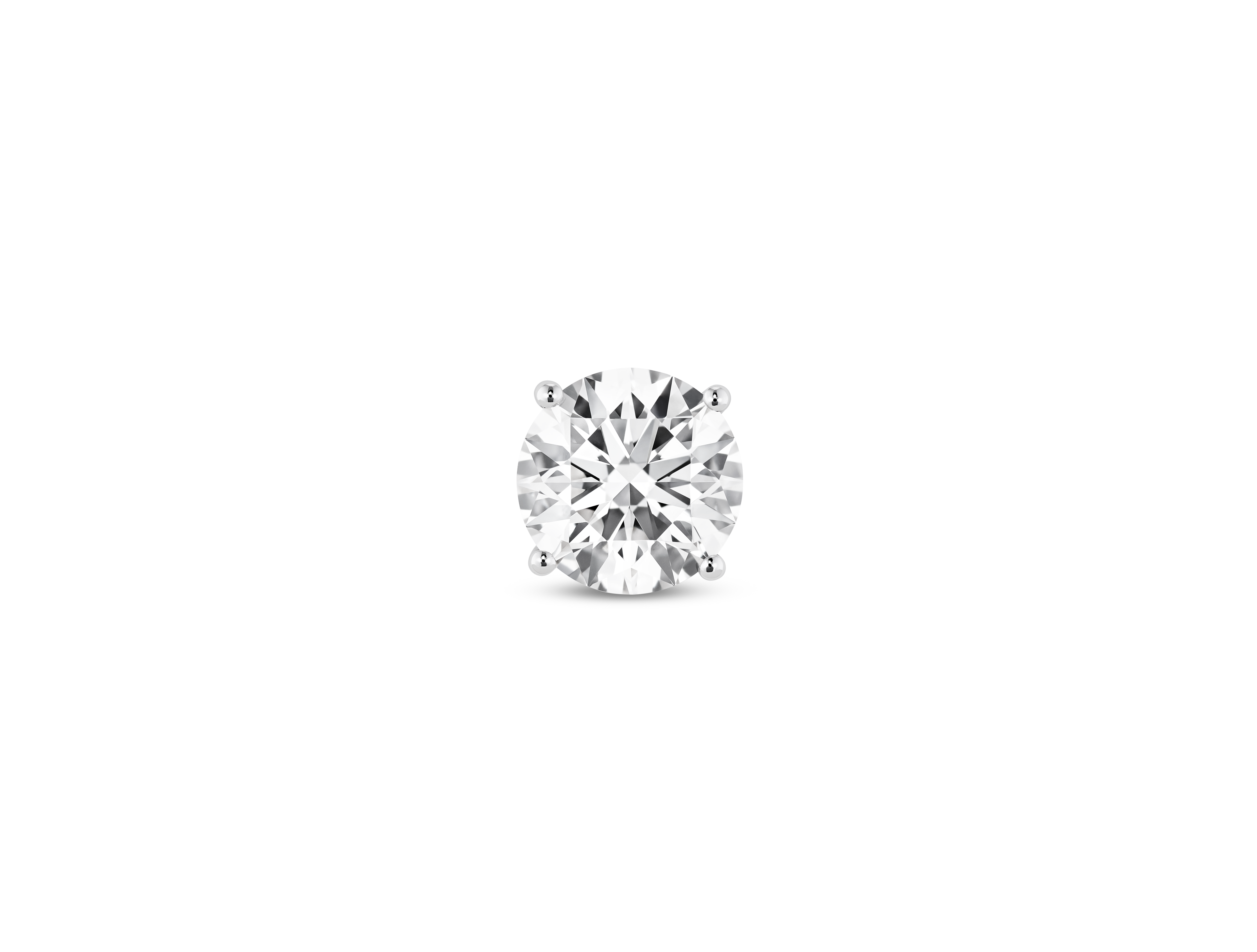 Finest Lab-Grown Diamond 1ct. Round Brilliant Solitaire Single Stud | White