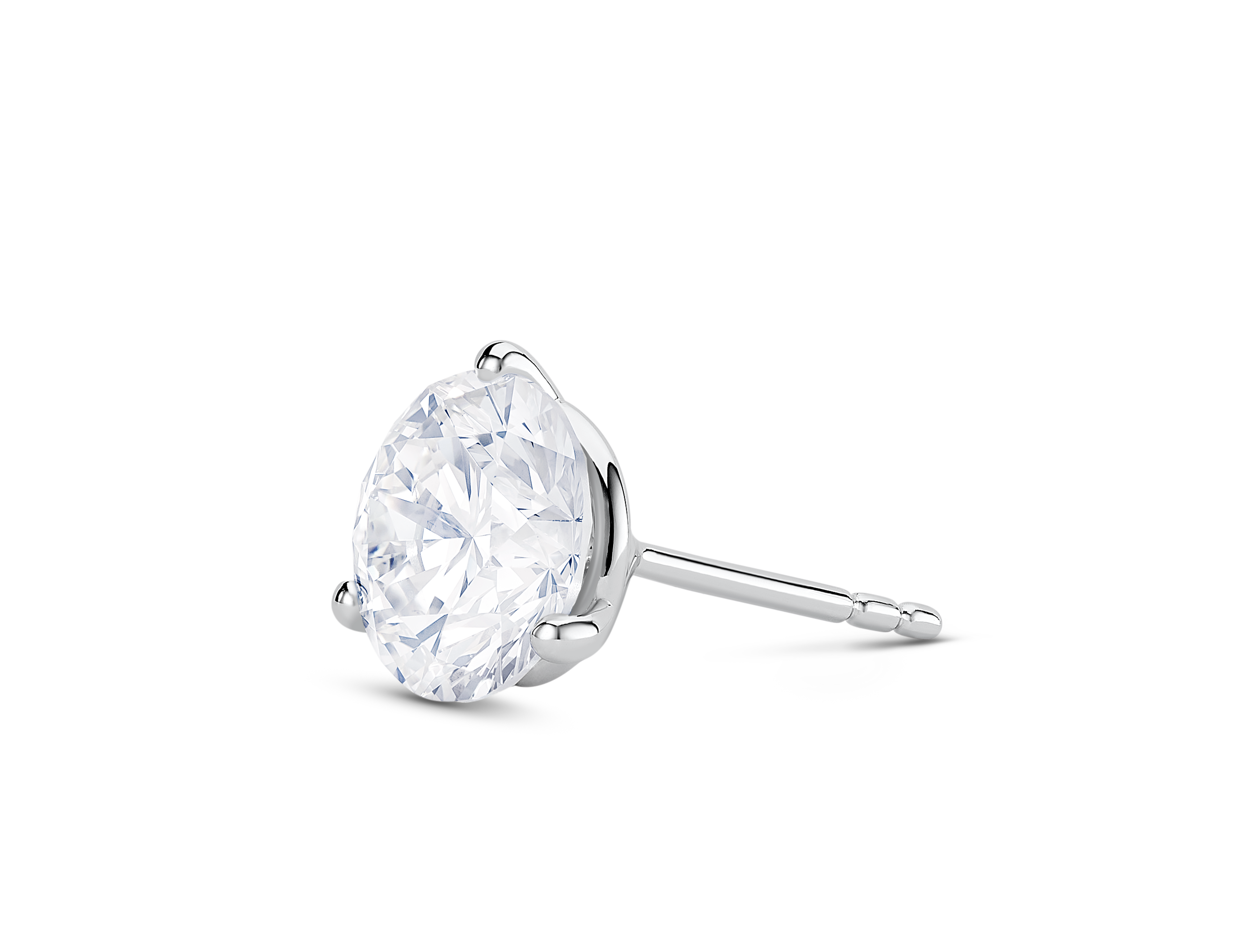 Lab-Grown Diamond 2ct. Round Brilliant Solitaire Stud | White