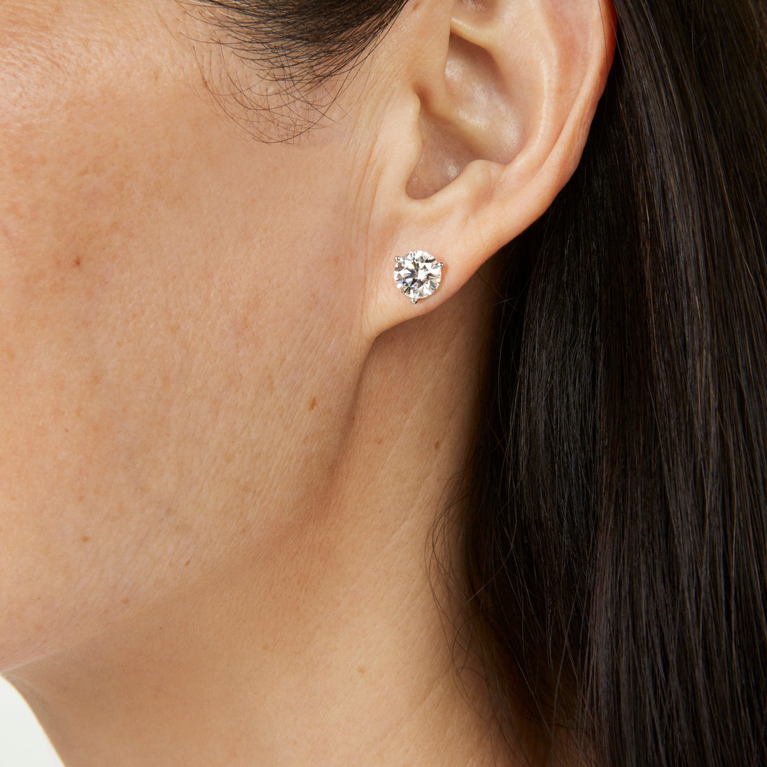 Lab-Grown Diamond 1¾ct. Round Brilliant Solitaire Stud | White