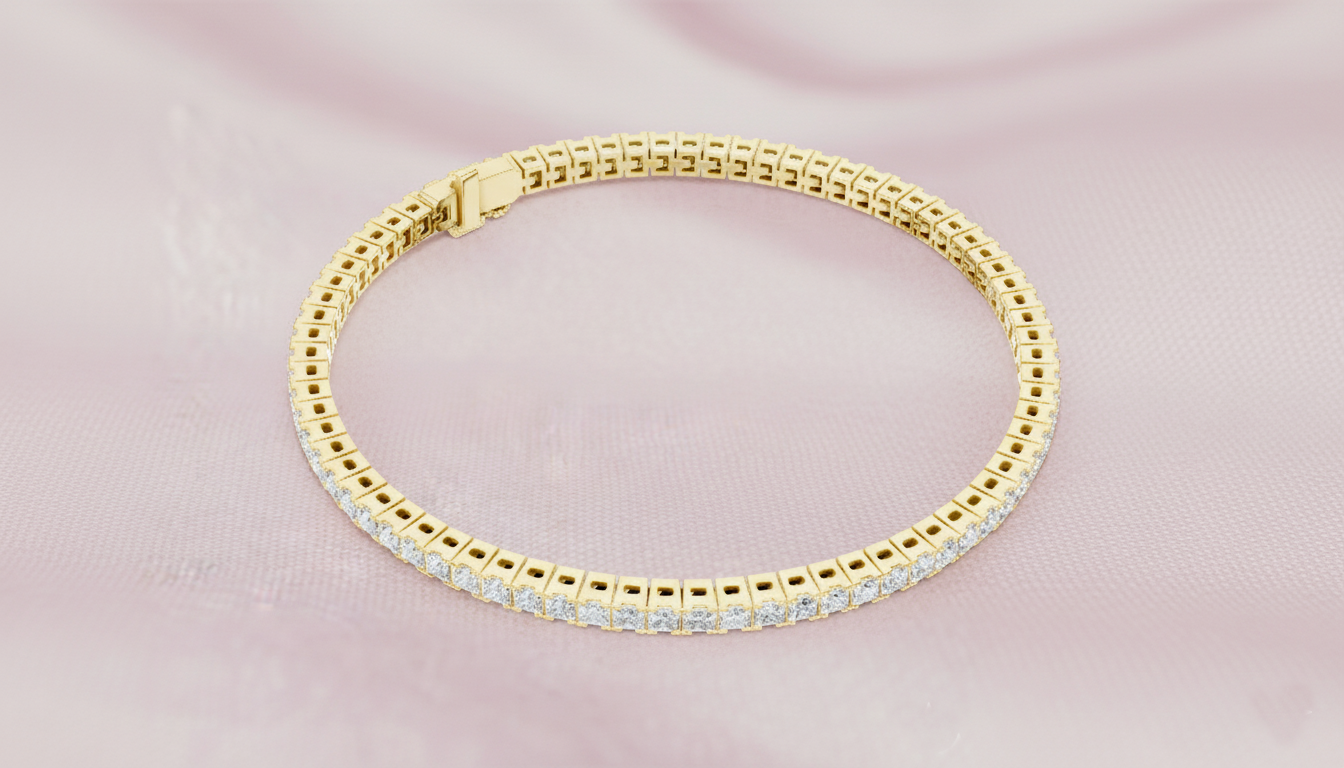 Classic 0.05-CT Princess-Cut Diamond Tennis Bracelet in 14-KT White Gold