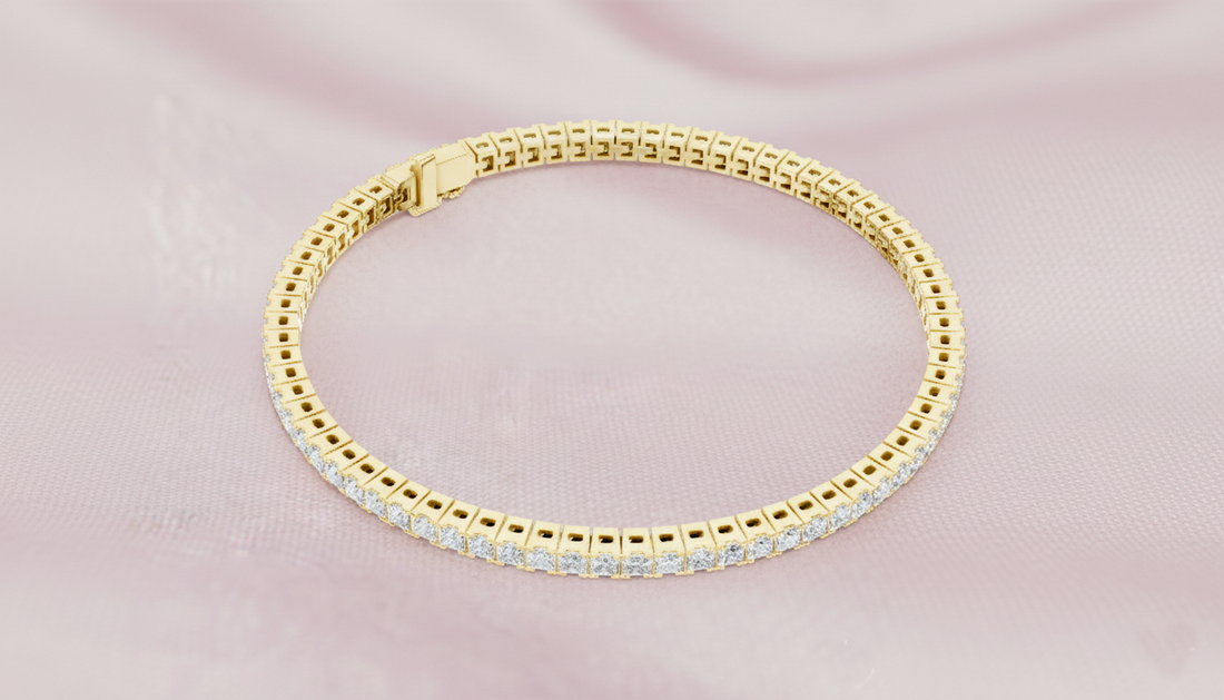 Classic 0.05-CT Princess-Cut Diamond Tennis Bracelet in 14-KT White Gold