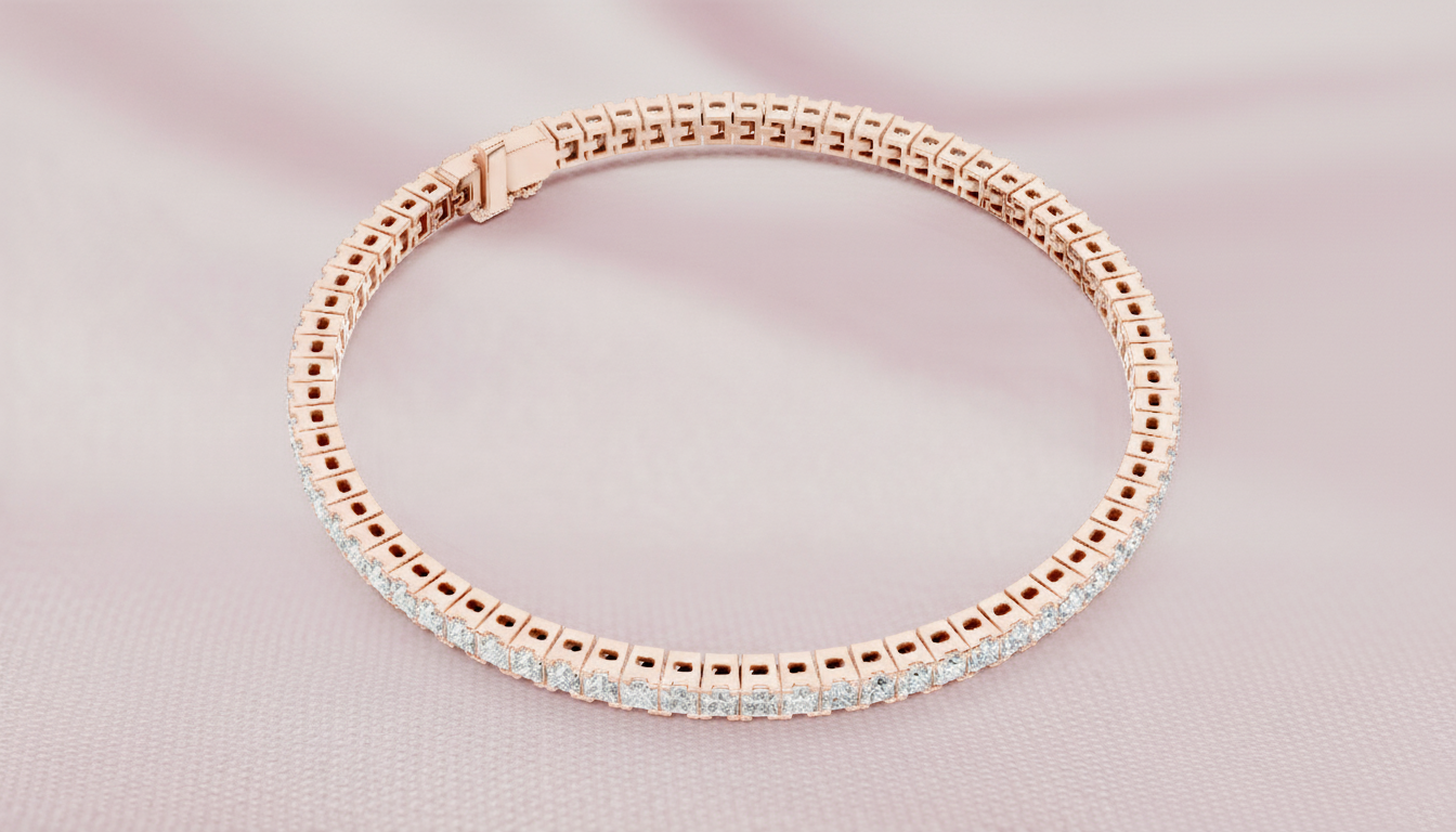 Classic 0.05-CT Princess-Cut Diamond Tennis Bracelet in 14-KT White Gold