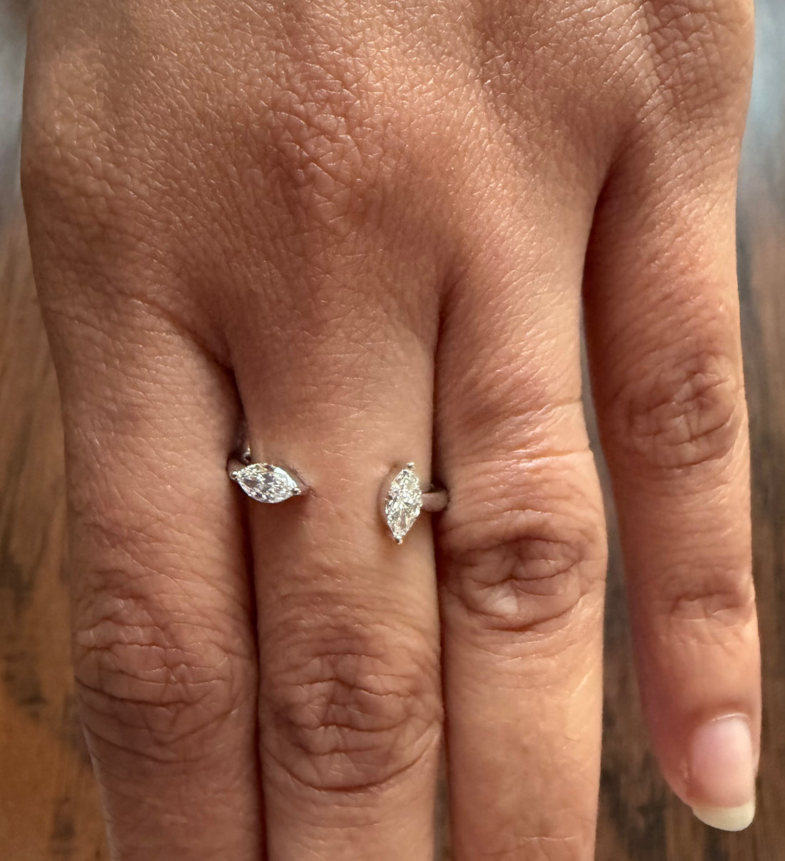 Two Stone Marquise Lab Diamond Ring