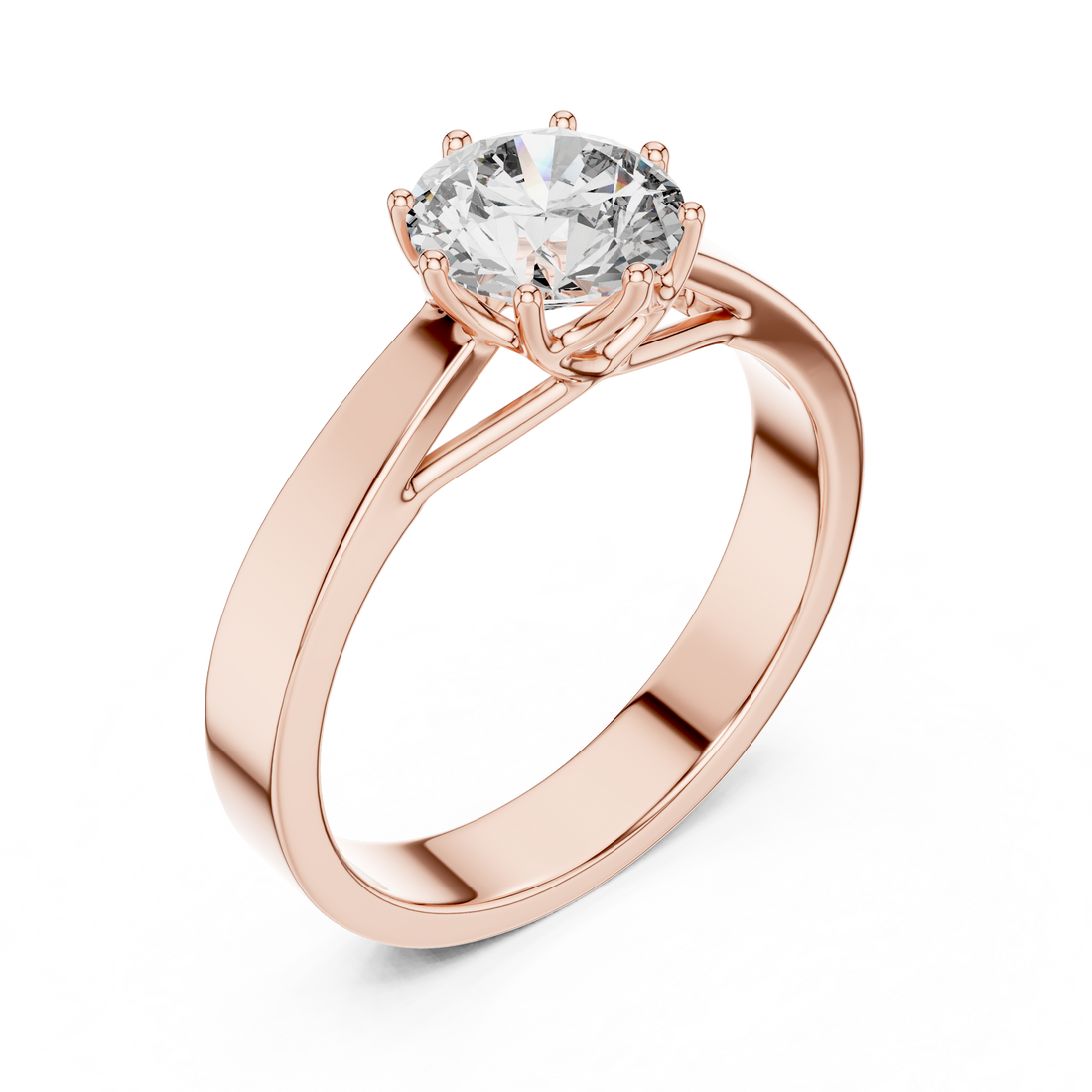 Sleek and Stylish 1-CT Round Diamond Ring In 14-KT White Gold Solitaire Ring