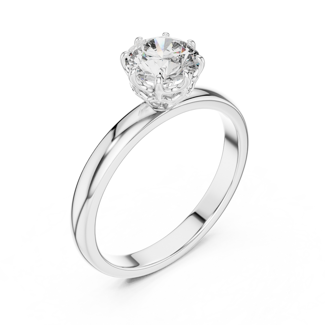 Timeless Radiance Solitaire 1-CT Diamond Ring with 14-KT White Gold
