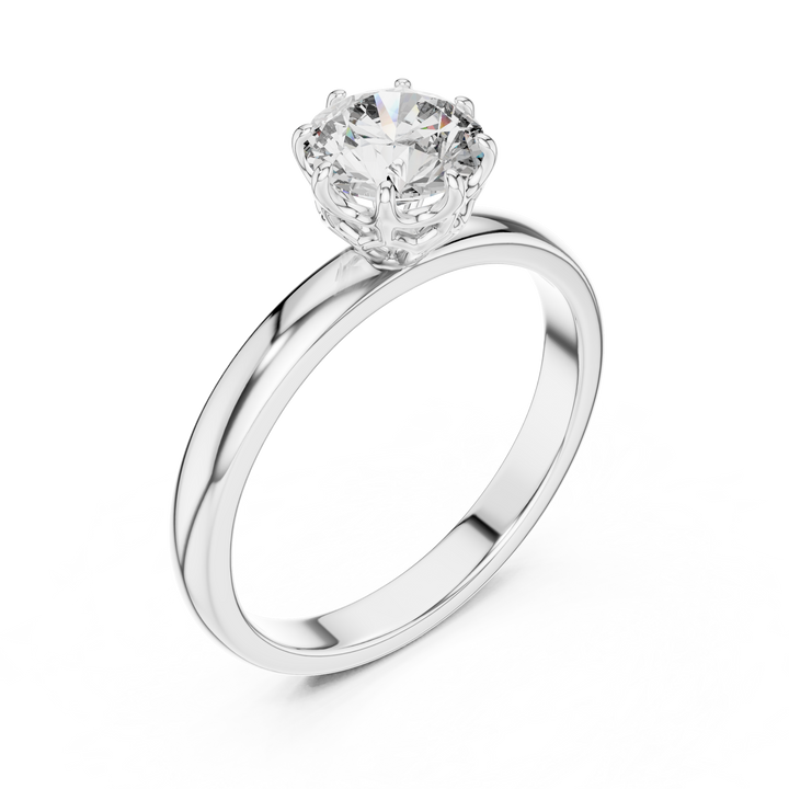 Timeless Radiance Solitaire 1-CT Diamond Ring with 14-KT White Gold