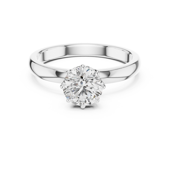 Timeless Radiance Solitaire 1-CT Diamond Ring with 14-KT White Gold