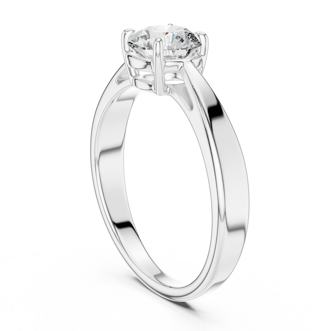 Classic Round Solitaire Diamond Ring in 14-KT White Gold