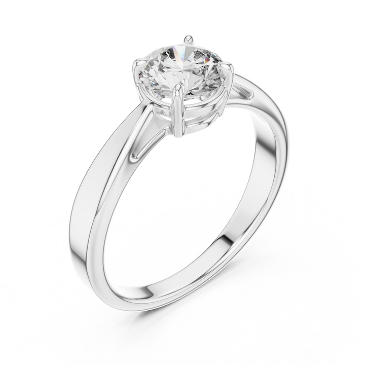 Classic Round Solitaire Diamond Ring in 14-KT White Gold