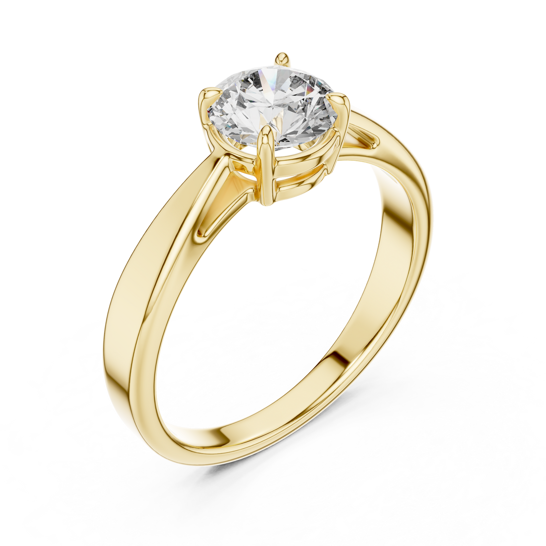 Classic Round Solitaire Diamond Ring in 14-KT White Gold