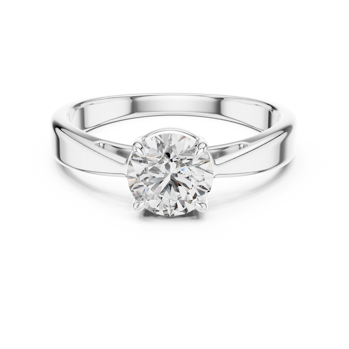 Classic Round Solitaire Diamond Ring in 14-KT White Gold