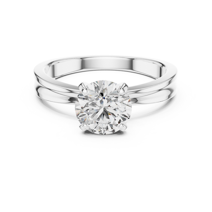 Brilliant Round-Cut 1-Ct Round Diamond Ring in 14-KT White Gold