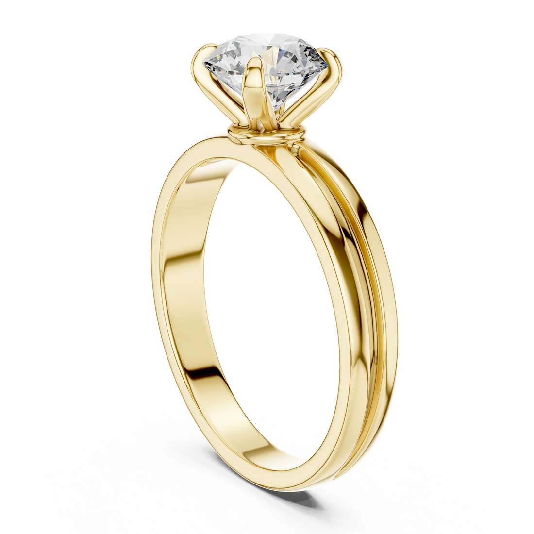 Minimalist Solitaire 1-Ct  Round Diamond Ring in 14-KT White Gold
