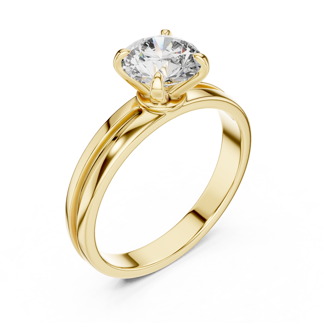 Minimalist Solitaire 1-Ct  Round Diamond Ring in 14-KT White Gold