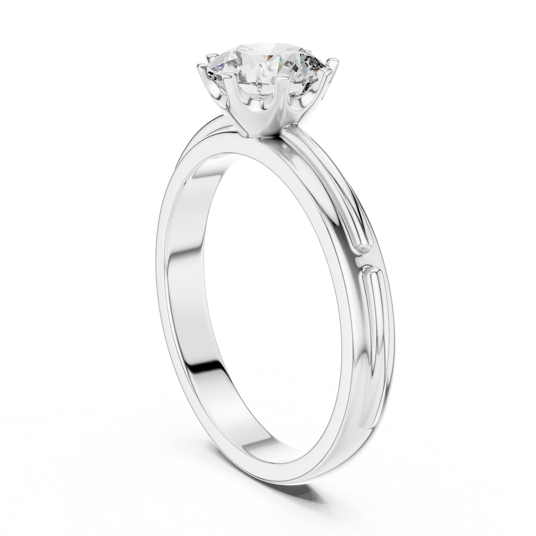 14-KT White Gold Classic Six-Prong 1-Ct Round Solitaire Diamond Ring
