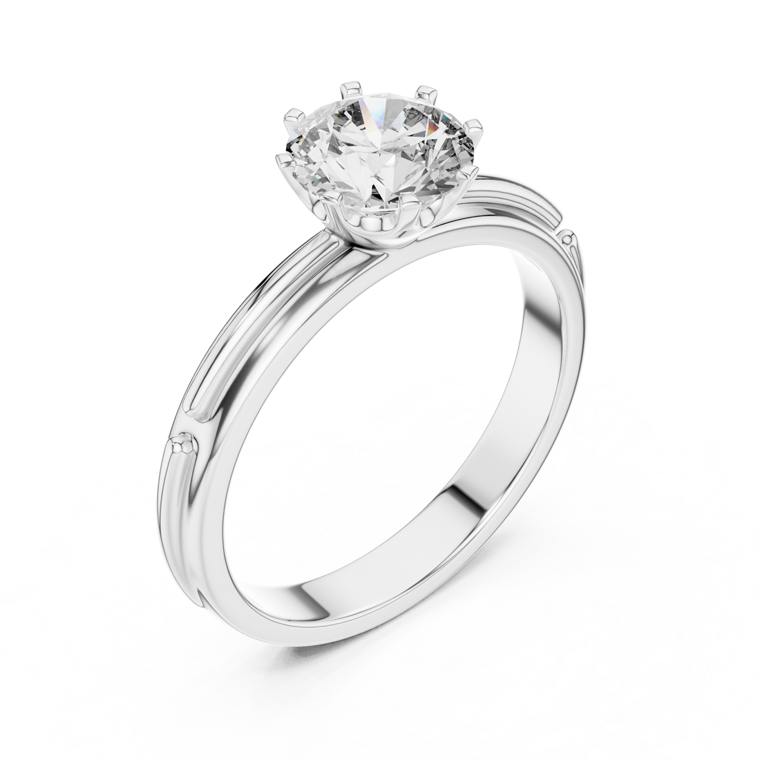 14-KT White Gold Classic Six-Prong 1-Ct Round Solitaire Diamond Ring
