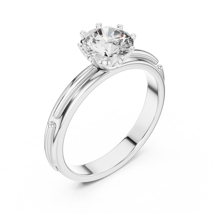 14-KT White Gold Classic Six-Prong 1-Ct Round Solitaire Diamond Ring