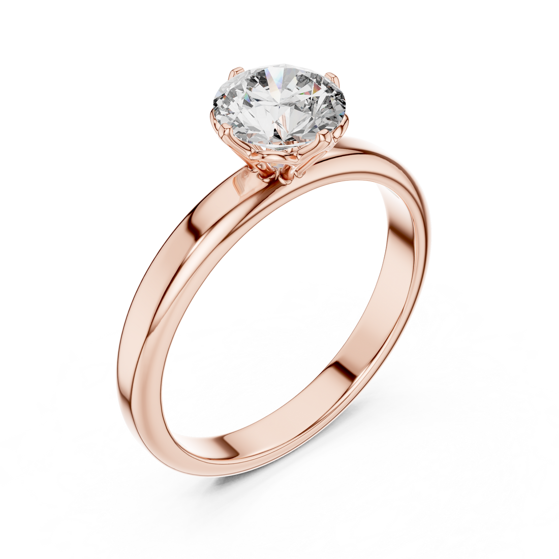 Elegant Engagement Ring with Brilliant 1-CT Diamond Center in 14-KT White Gold