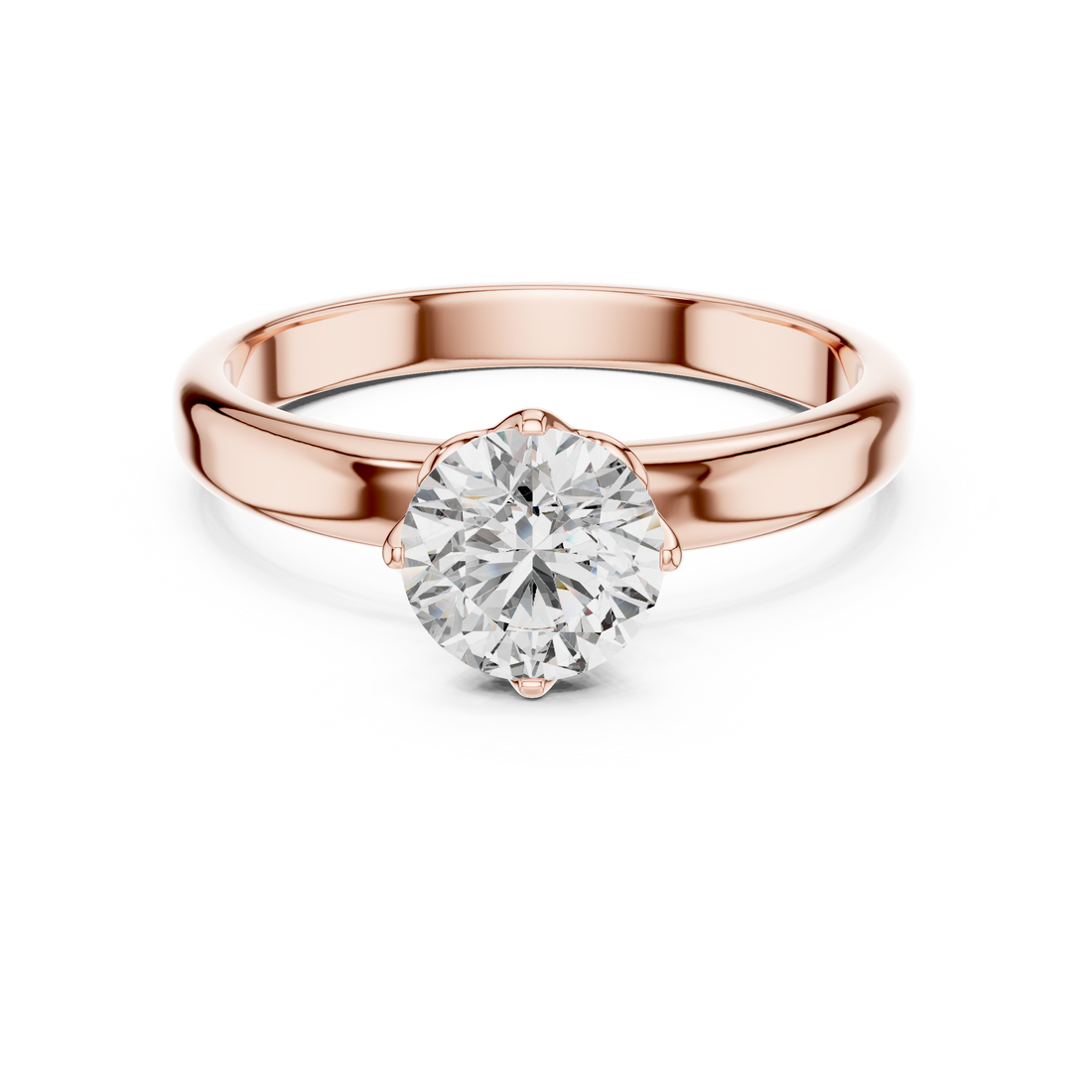 Elegant Engagement Ring with Brilliant 1-CT Diamond Center in 14-KT White Gold