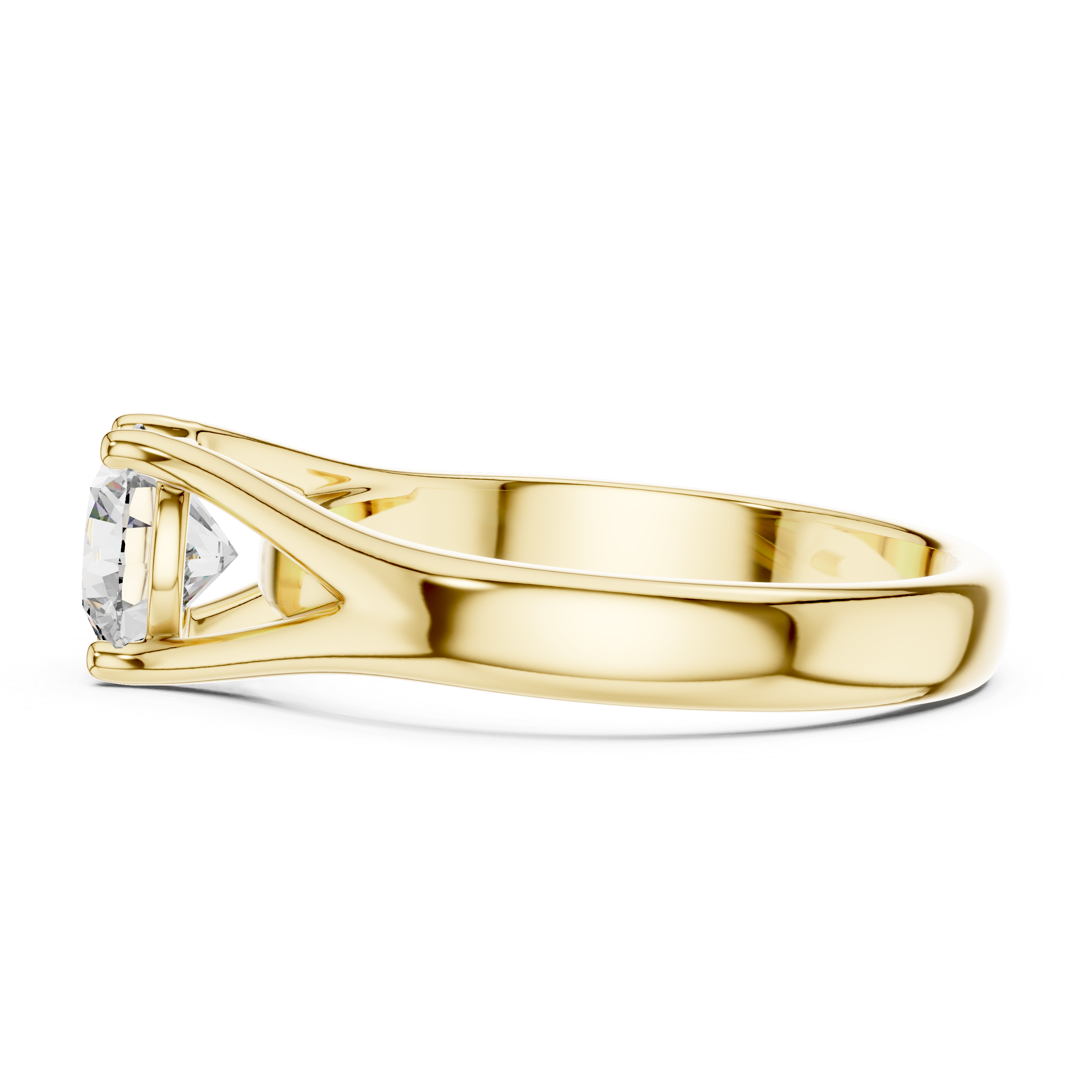 Elegant Split Shank 1-CT Round Diamond Engagement Ring in 14-KT White Gold