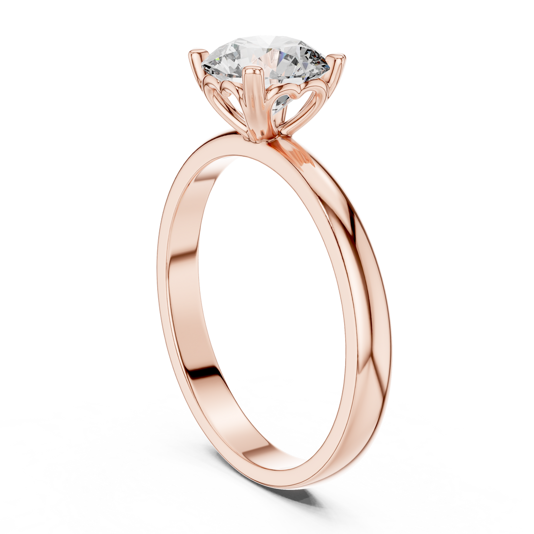 Minimalist White Gold 1-Ct Round Diamond Ring in 14-KT White Gold