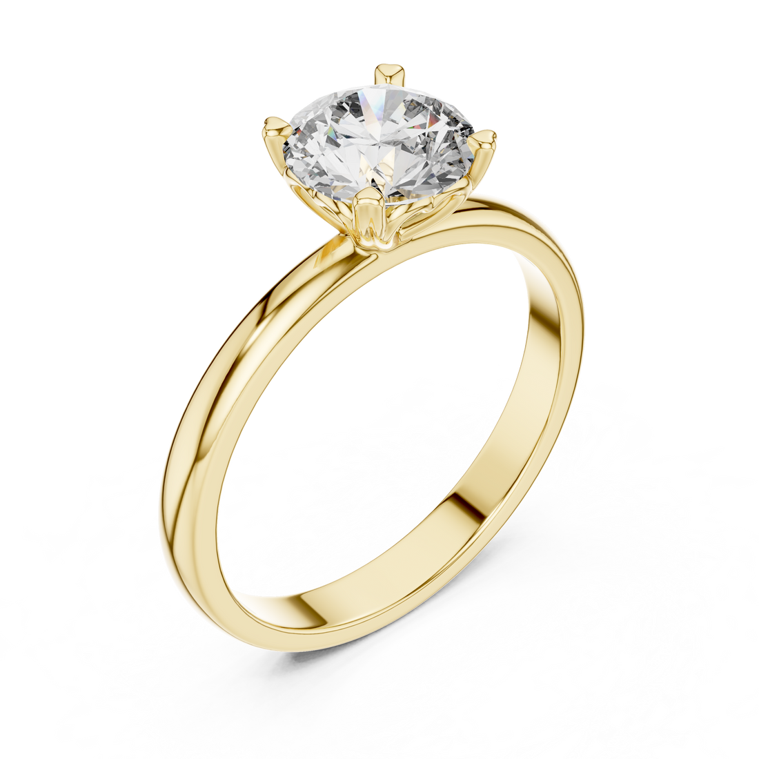 Minimalist White Gold 1-Ct Round Diamond Ring in 14-KT White Gold