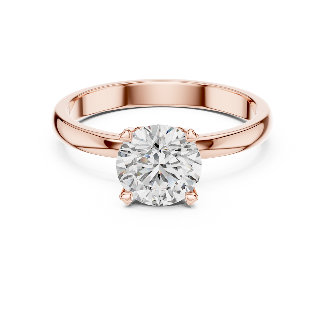 Minimalist White Gold 1-Ct Round Diamond Ring in 14-KT White Gold