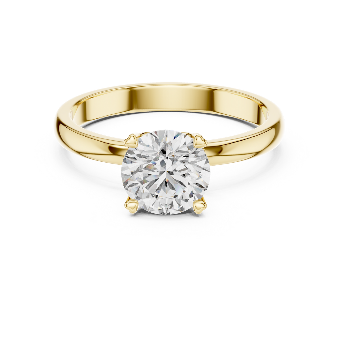 Minimalist White Gold 1-Ct Round Diamond Ring in 14-KT White Gold