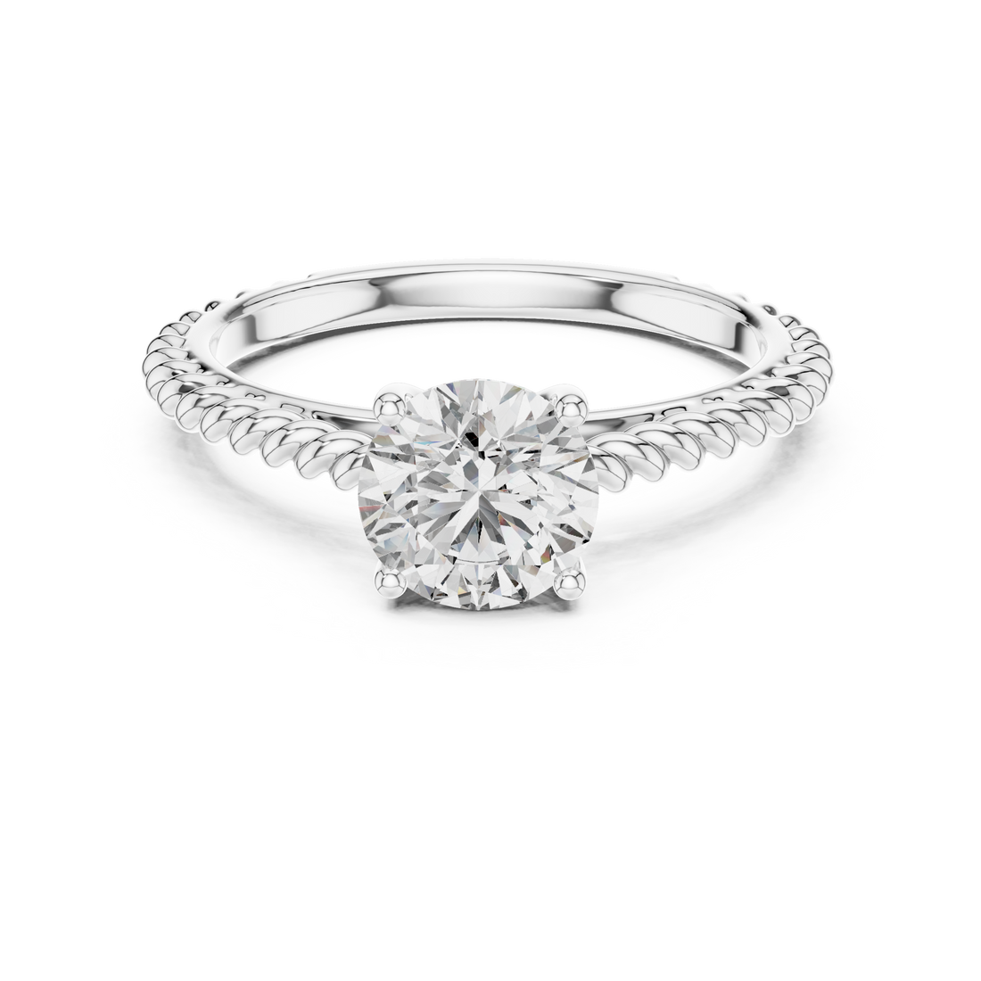 Eternal Sparkle 1-CT Round Cut Diamond Halo Ring in 14-KT White Gold