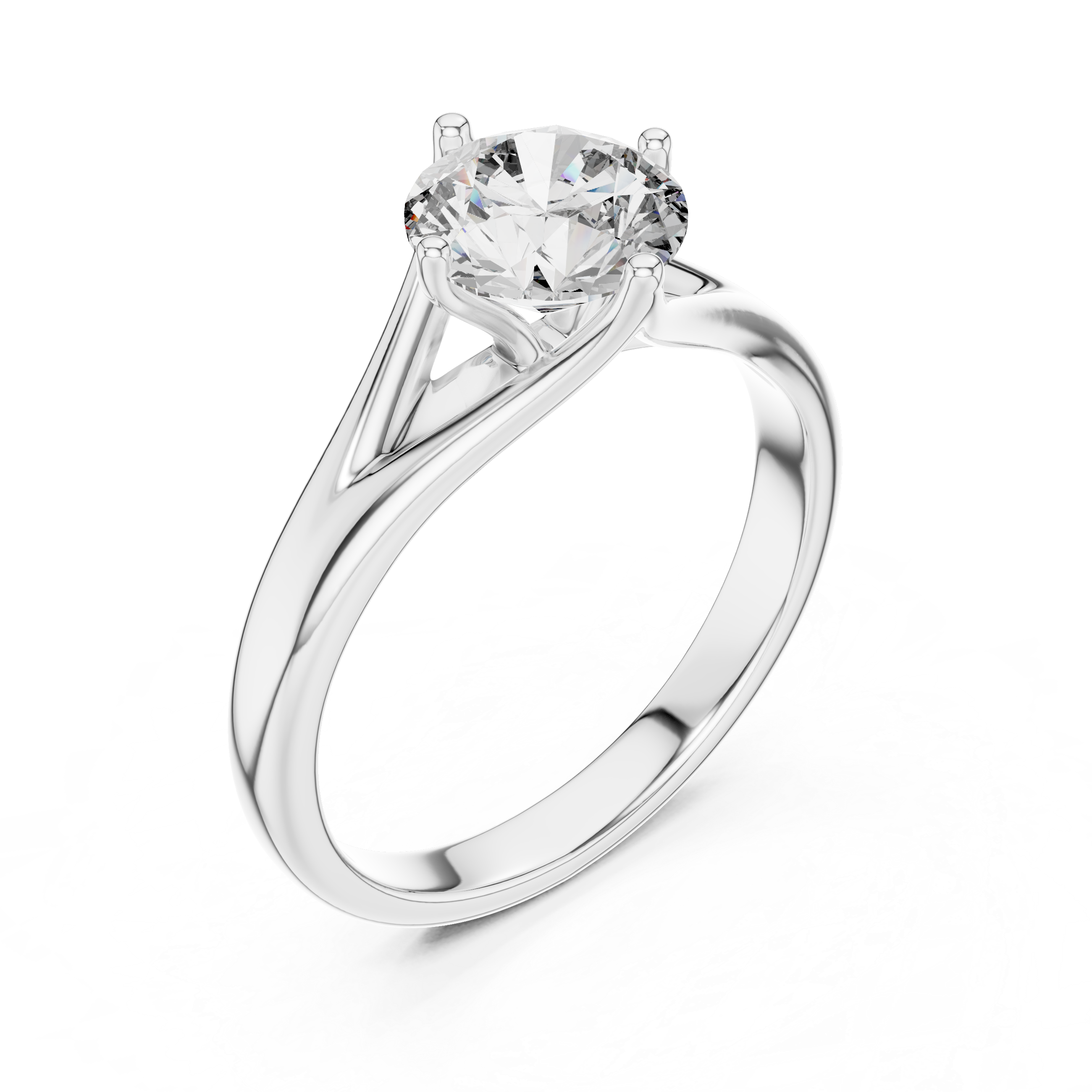 Diamond ring on a white background
