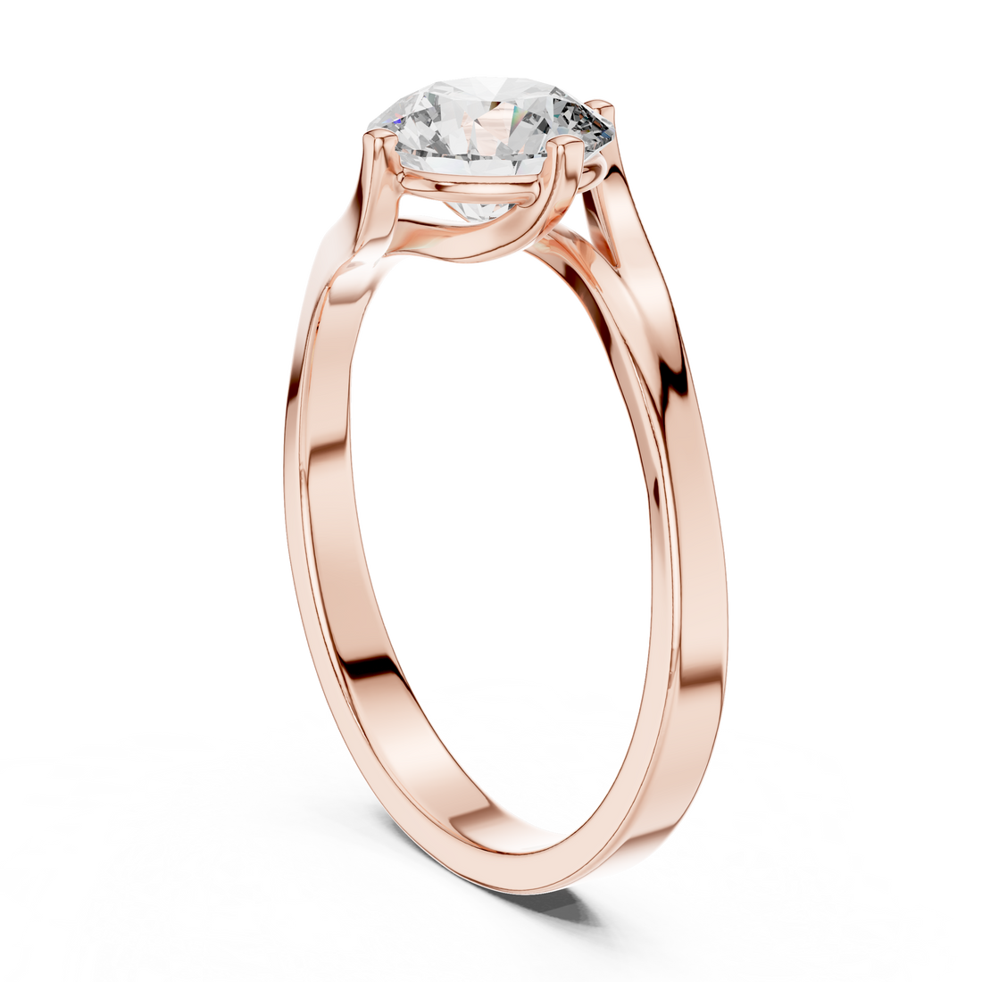 Twist of Elegance 1-CT Diamond Solitaire Ring In 14-KT White Gold