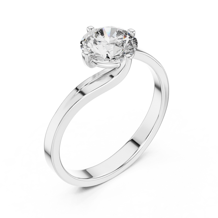 Twist of Elegance 1-CT Diamond Solitaire Ring In 14-KT White Gold