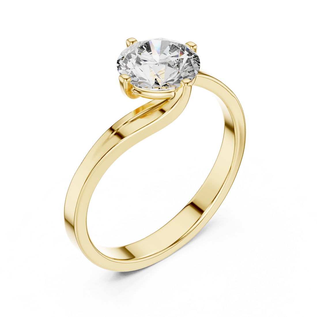 Twist of Elegance 1-CT Diamond Solitaire Ring In 14-KT White Gold