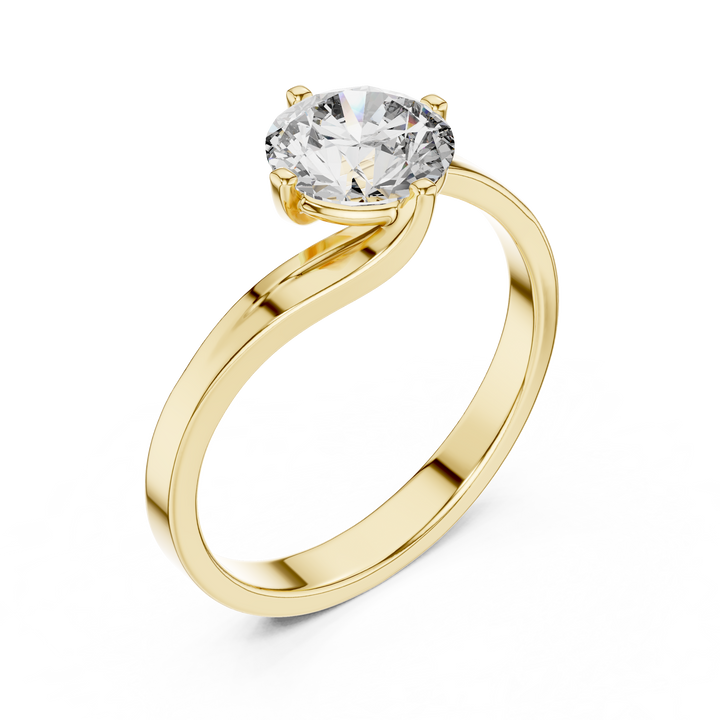 Twist of Elegance 1-CT Diamond Solitaire Ring In 14-KT White Gold
