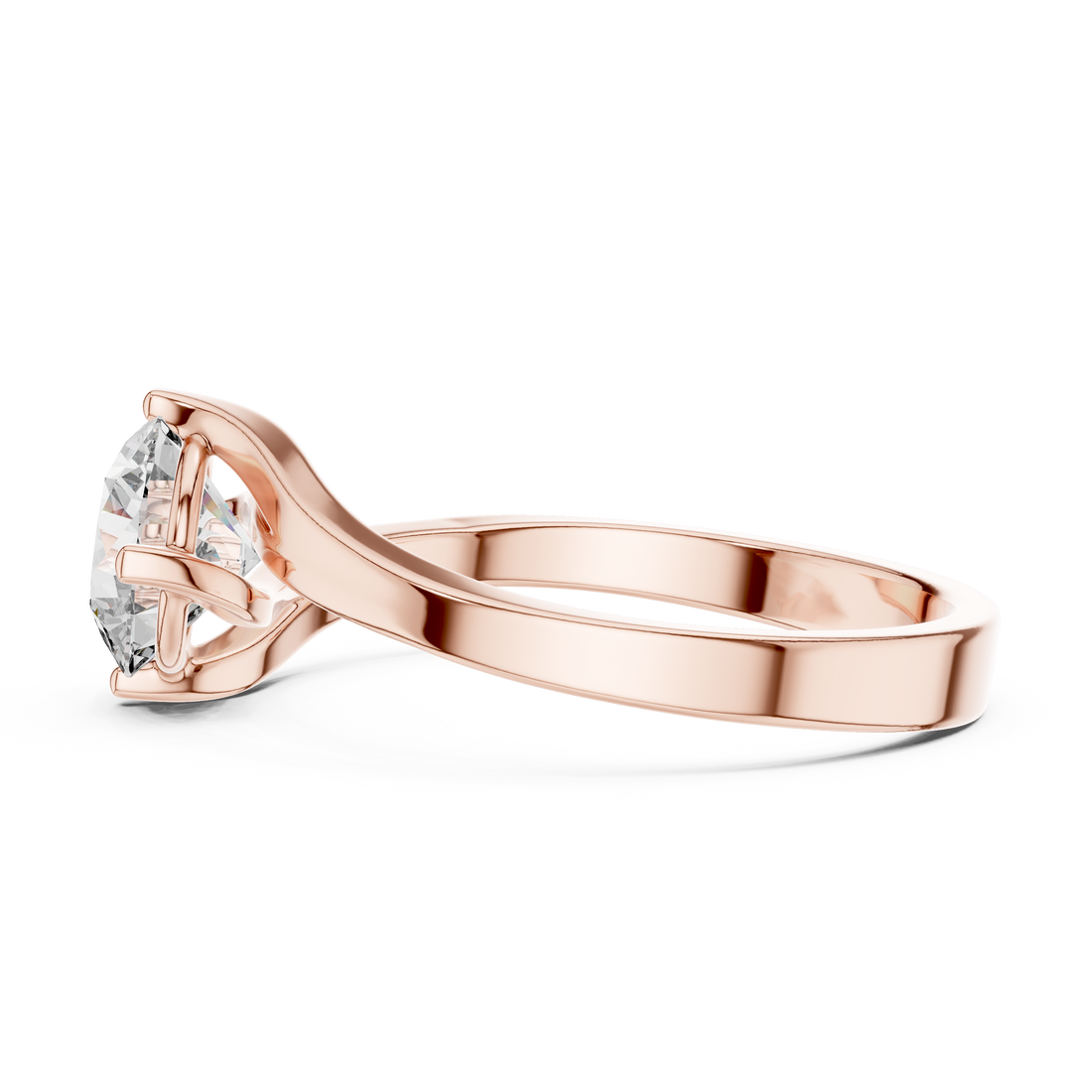 Twist of Elegance 1-CT Diamond Solitaire Ring In 14-KT White Gold