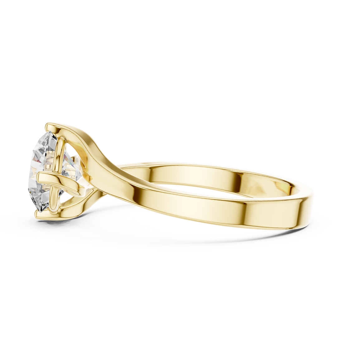 Twist of Elegance 1-CT Diamond Solitaire Ring In 14-KT White Gold