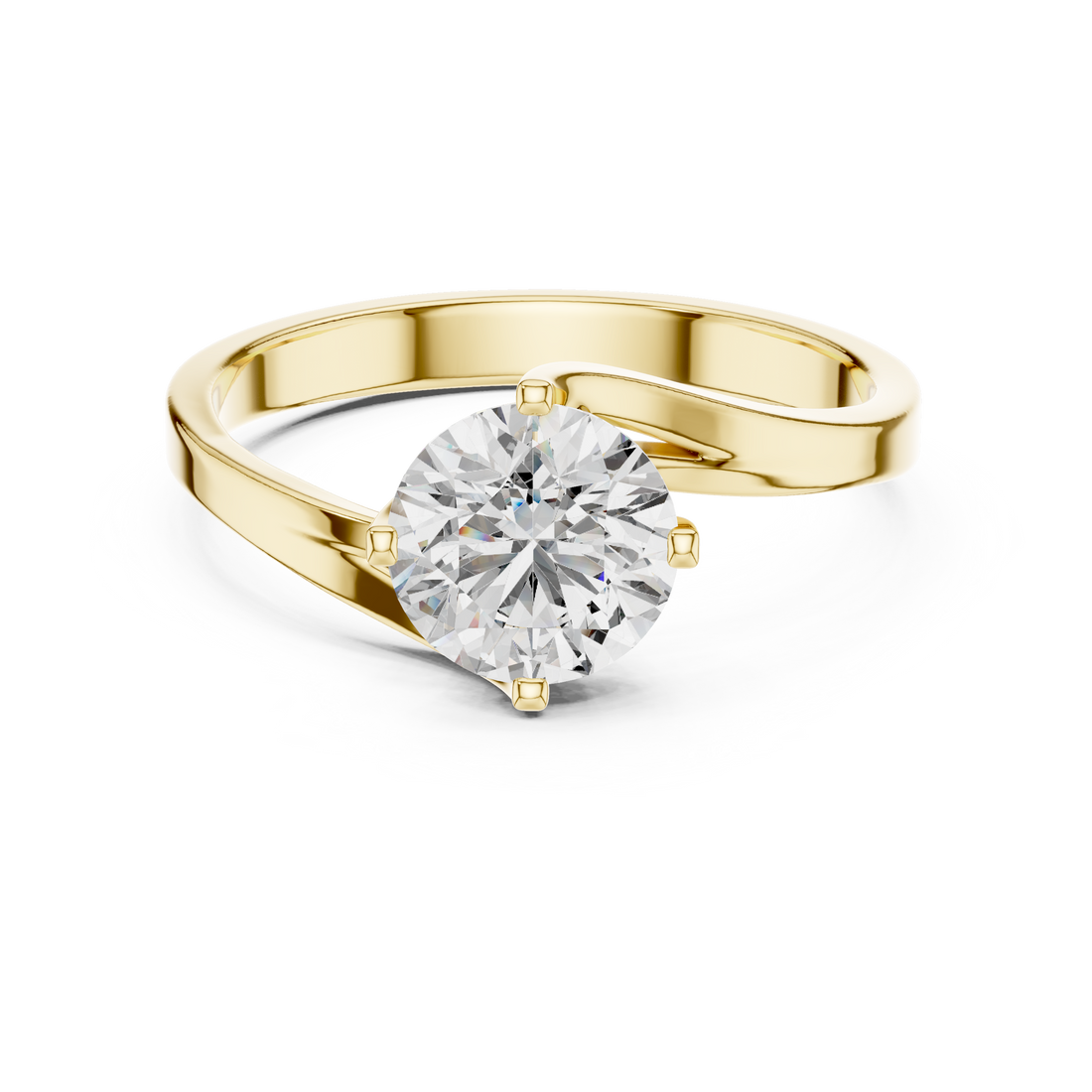 Twist of Elegance 1-CT Diamond Solitaire Ring In 14-KT White Gold