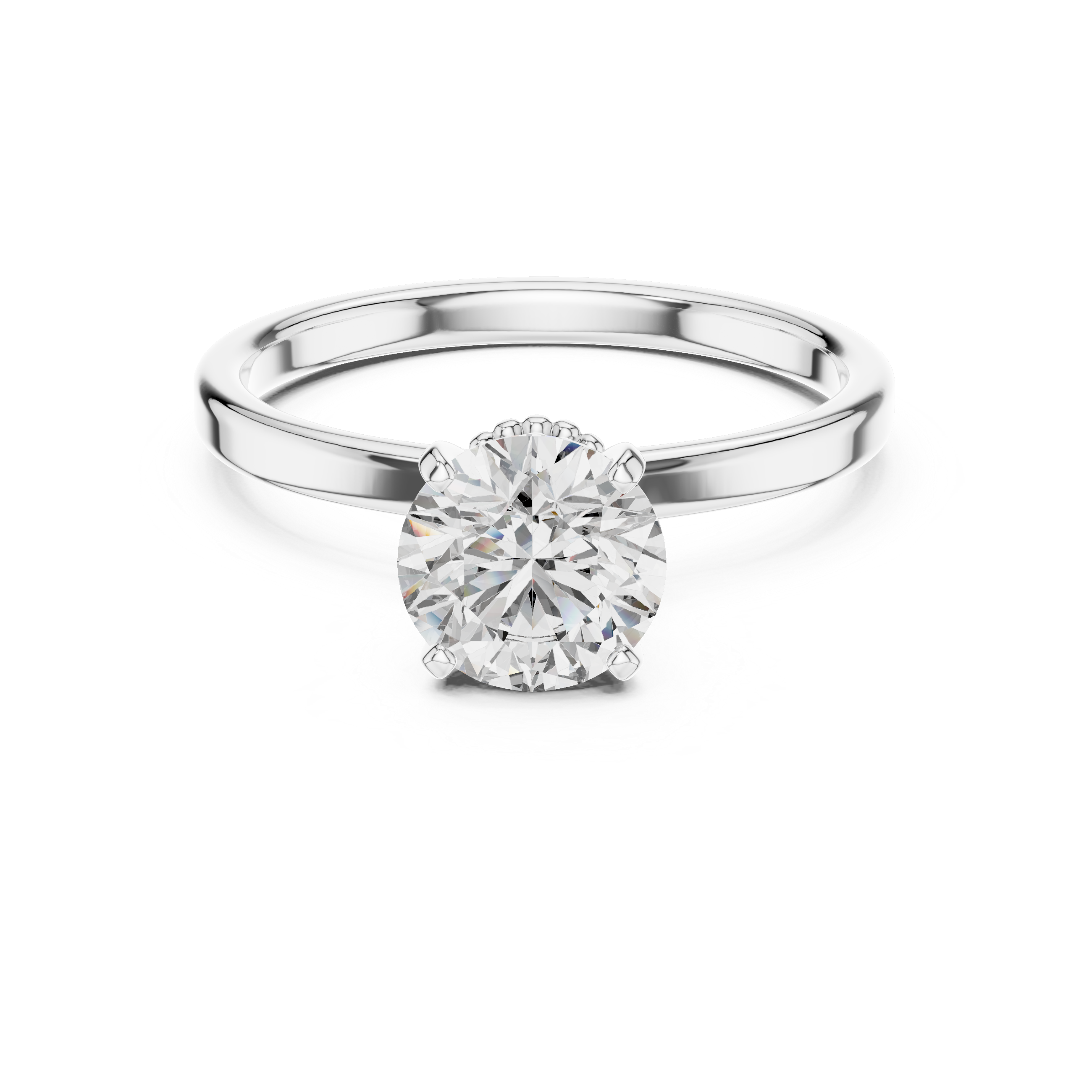Diamond ring on a white background