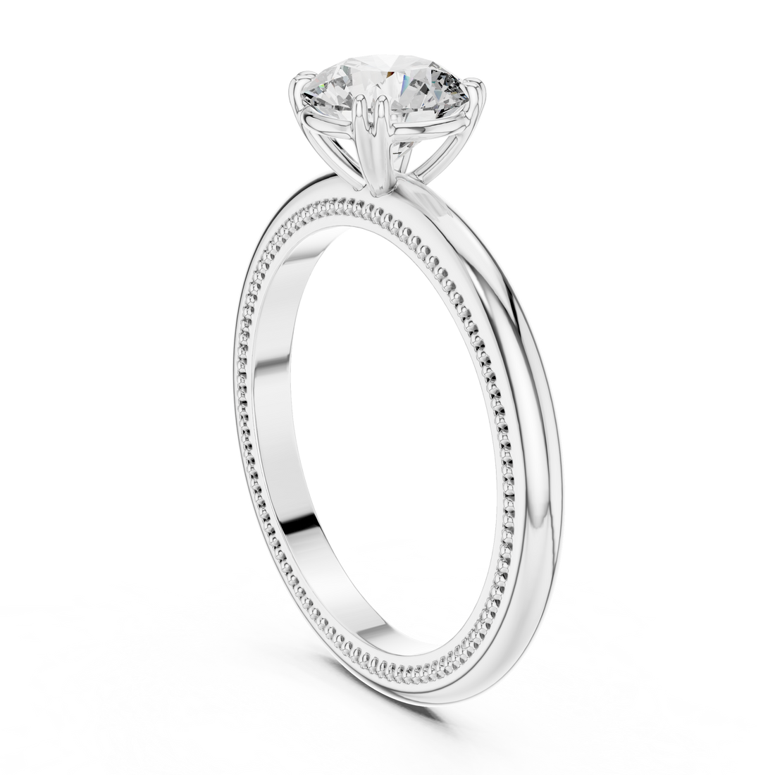 14-KT Vintage-Inspired Solitaire 1-Ct Round Diamond Ring