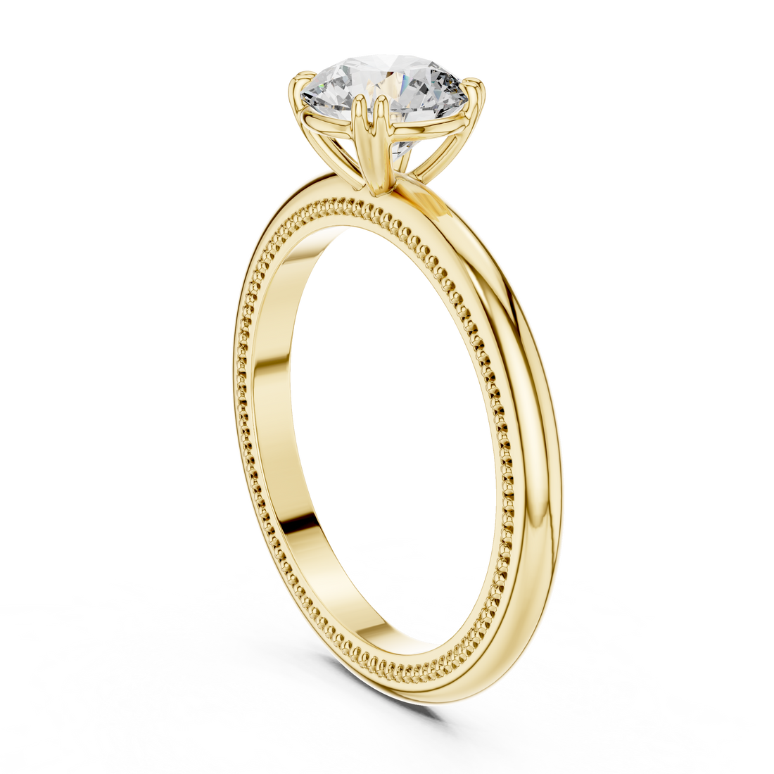 14-KT Vintage-Inspired Solitaire 1-Ct Round Diamond Ring