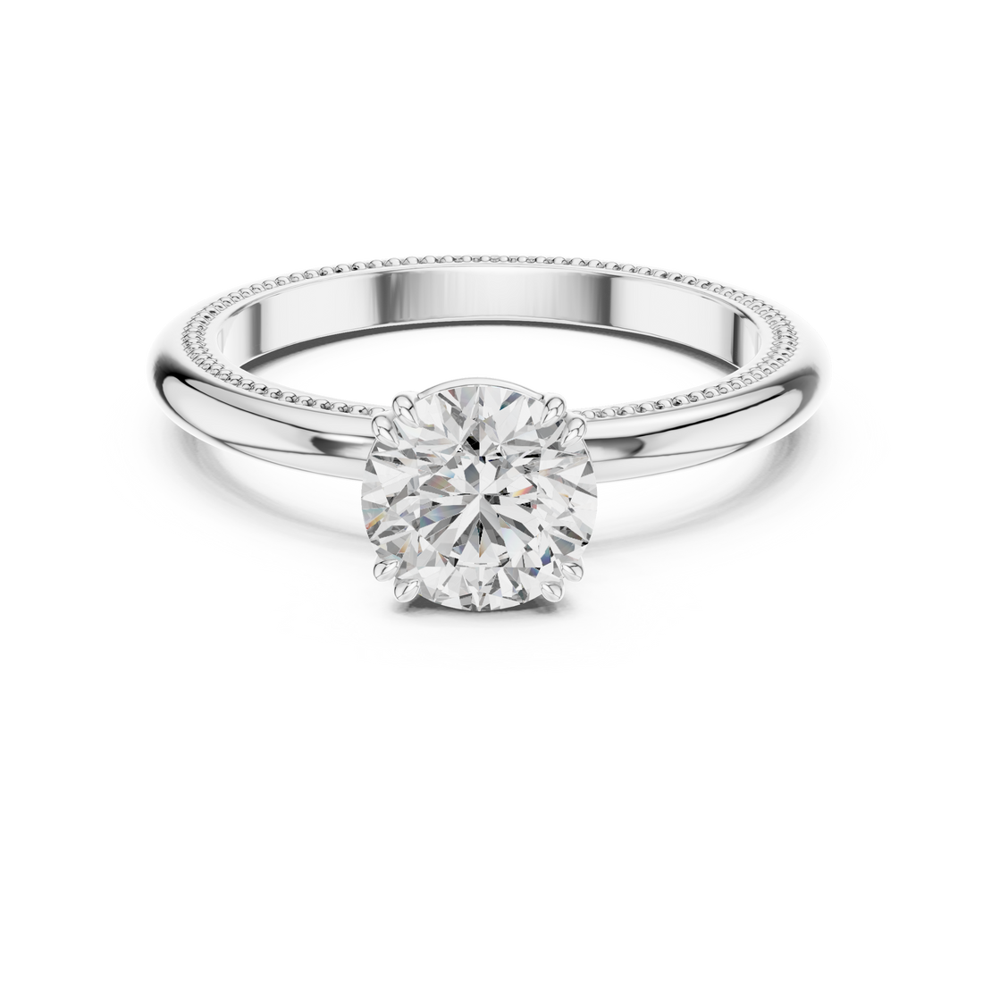 14-KT Vintage-Inspired Solitaire 1-Ct Round Diamond Ring