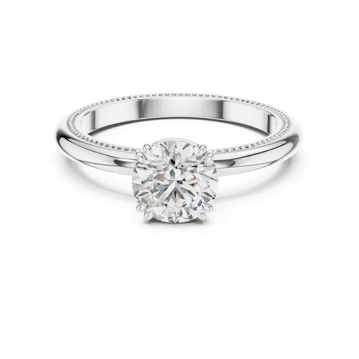 14-KT Vintage-Inspired Solitaire 1-Ct Round Diamond Ring