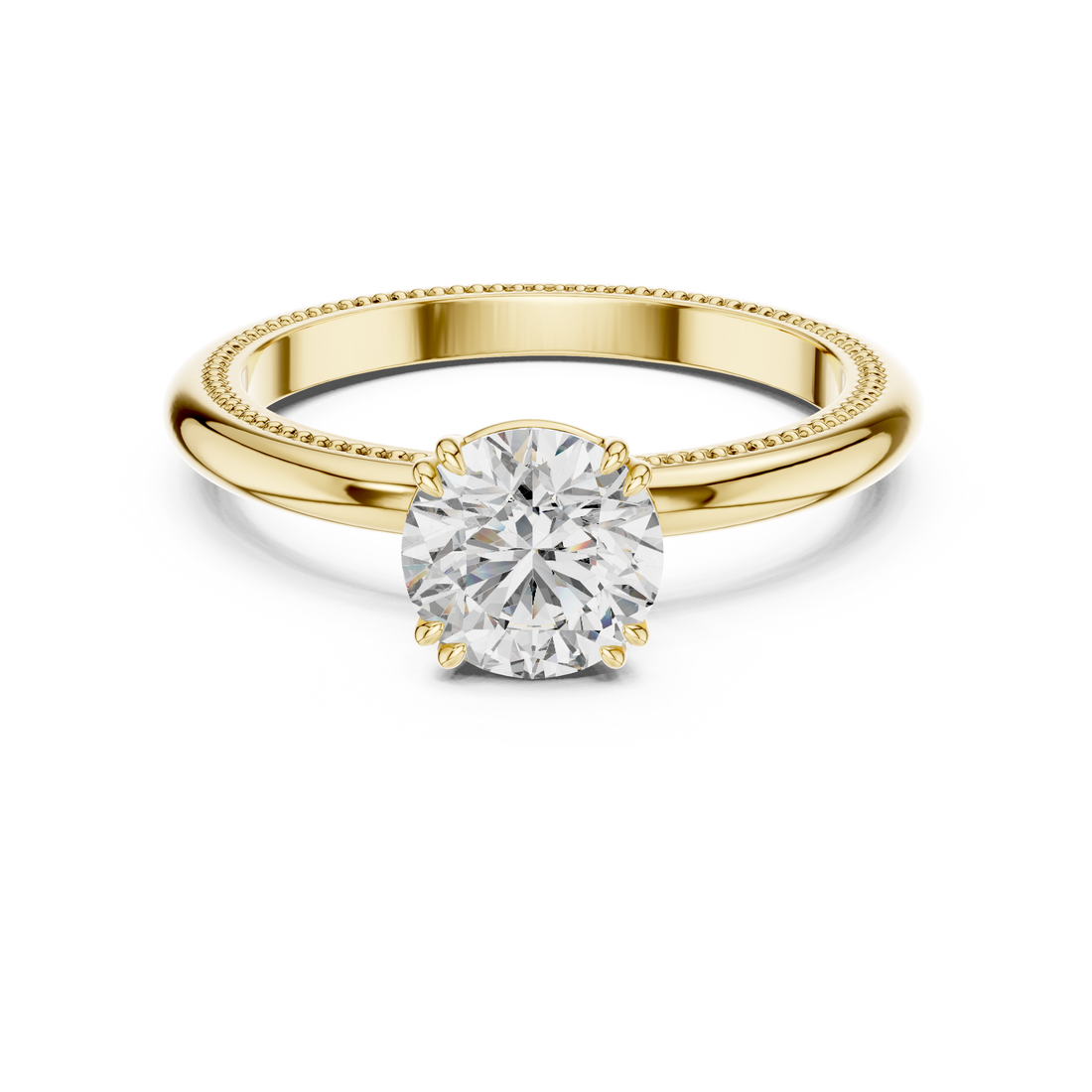 14-KT Vintage-Inspired Solitaire 1-Ct Round Diamond Ring
